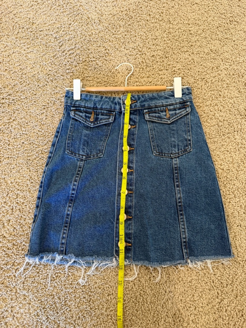Zara Dark Blue Button-Front Denim Mini Skirt - Picture 5 of 5